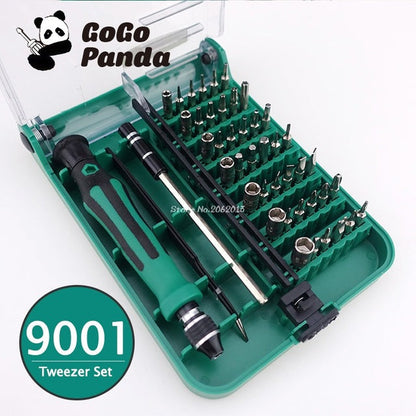 Set di Cacciaviti Magnetici con Design di Brevetto per Spedizione Gratuita 45 In 1 Set di Strumenti di Precisione 9002 / 9001 con Pinzetta
