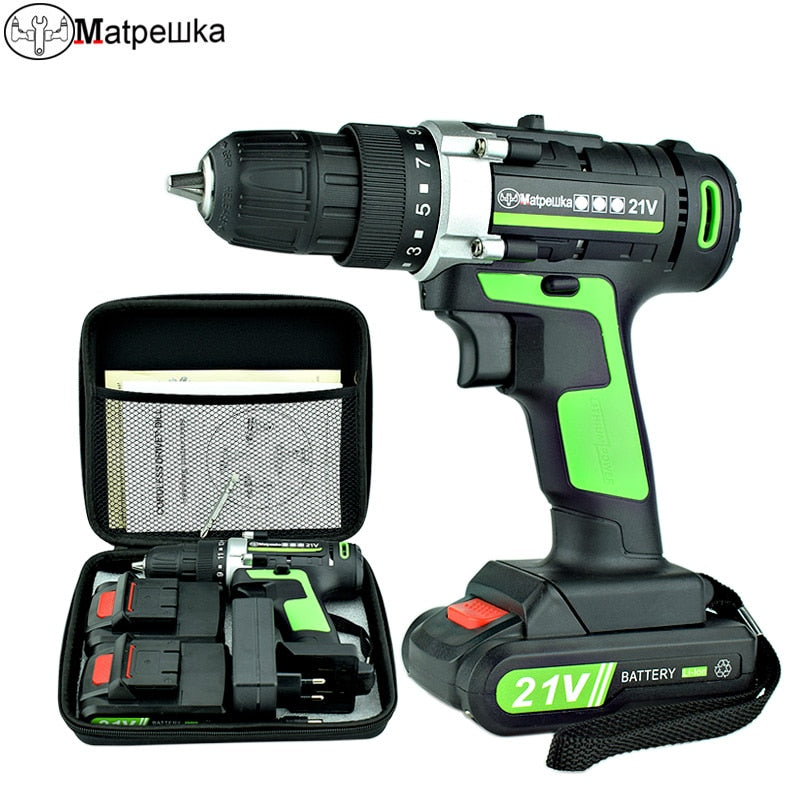 Utensili Elettrici Senza Fili di Alta Qualità 21V Cacciavite Elettrico Multi-Funzione Ricaricabile Mini Trapano Elettrico 2 Batterie+Regalo