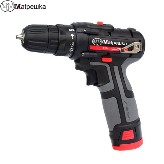 Trapano Elettrico Cordless 12V Mini Cacciavite Elettrico Ricaricabile con Batteria al Litio Utensili Elettrici