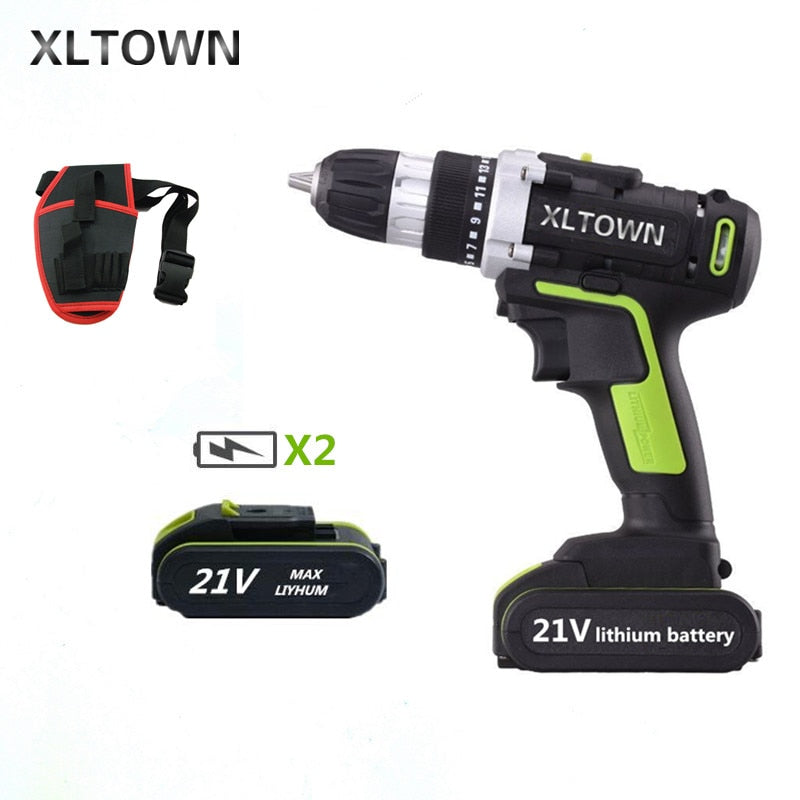 Cacciavite elettrico XLTOWN 21V ricaricabile con batteria al litio trapano cordless con 2 batterie attrezzo elettrico multifunzione trapano a mano